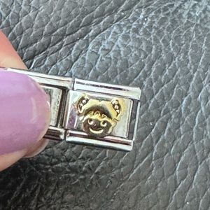 Gold tone girl italian Charm